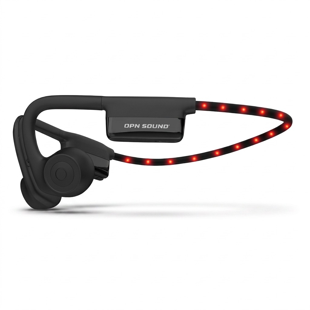 OPN Sound Dashlyte+ Open Ear Headphones with LED Safety Light Strip ? Black (OS4500BL)