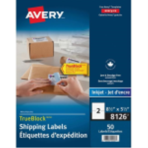 Avery White TrueBlock Labels, 5 1/2" x 8 1/2", Permanent, 25 Sheets