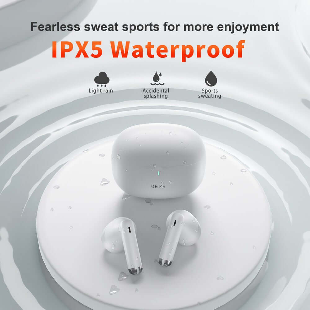 Écouteurs intra-auriculaires sans fil Bluetooth étanches IPX5 avec charge USB-C