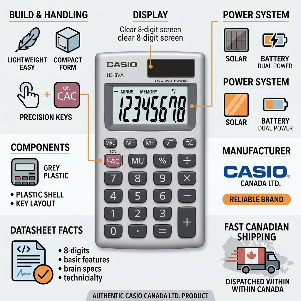 Casio HS-8VA 8-Digit Compact Calculator