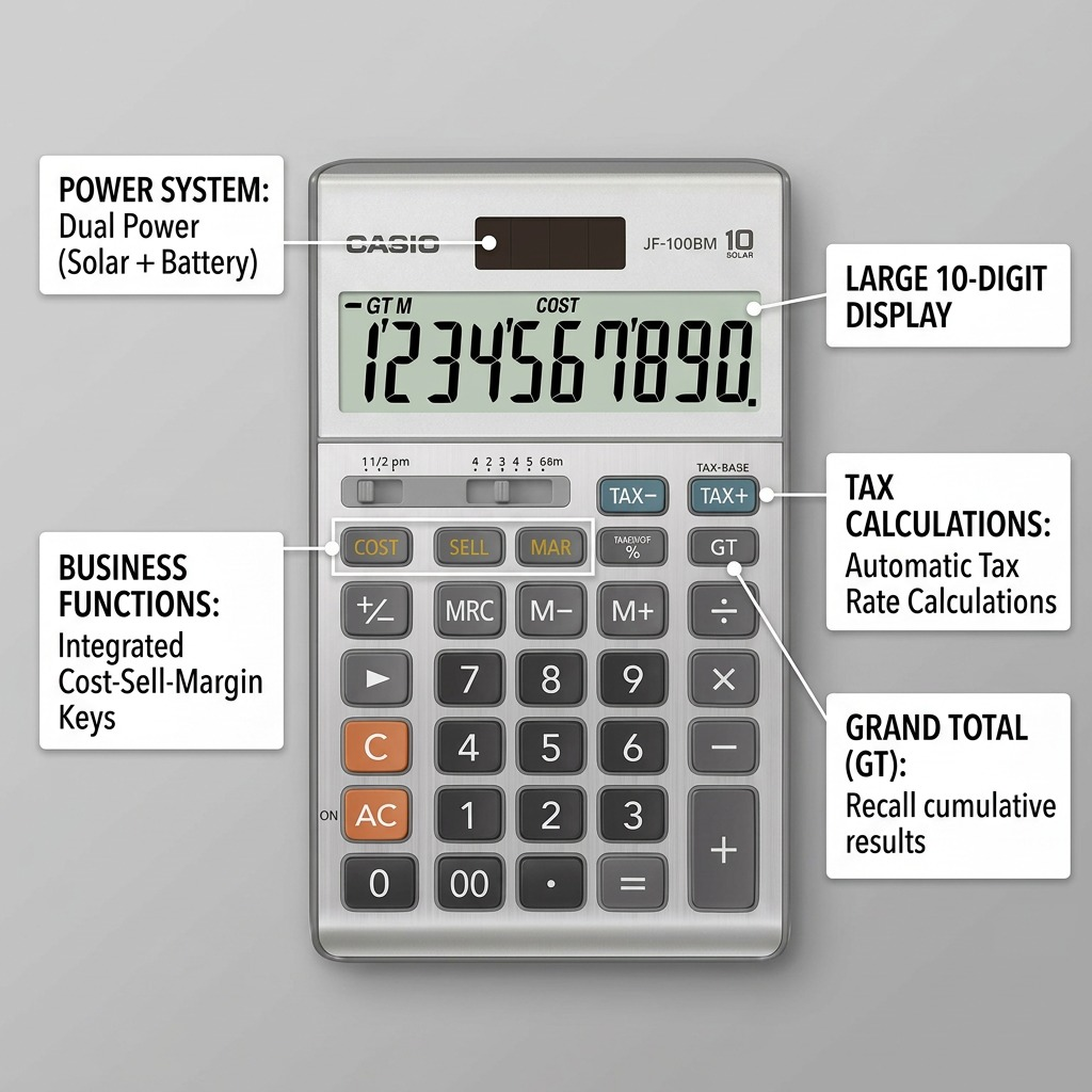 Casio JF-100MS 10-Digit Desktop Calculator
