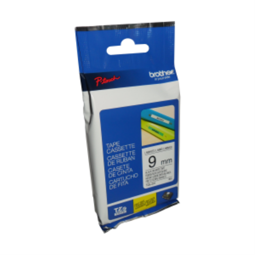 Brother Ruban laminé original TZe221 noir sur blanc pour étiqueteuses P-touch, 9 mm de large x 8 m de long