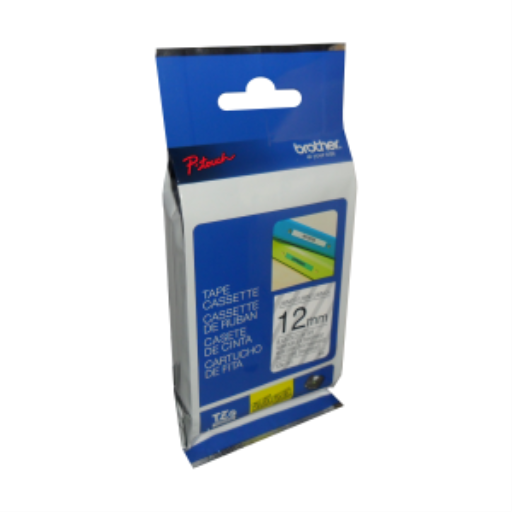Ruban laminé noir sur transparent Brother TZe131 d'origine pour étiqueteuses P-touch, 12 mm de large x 8 m de long