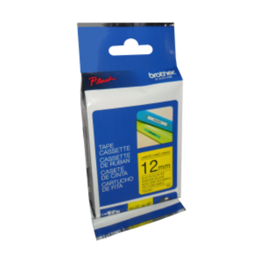 Ruban laminé noir sur jaune Brother TZe631 d'origine pour étiqueteuses P-touch, 12 mm de large x 8 m de long