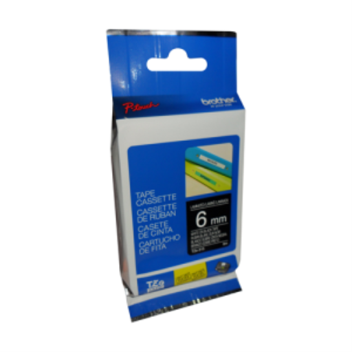 Ruban laminé Brother authentique TZe315 blanc sur noir pour étiqueteuses P-touch, 6 mm de large x 8 m de long