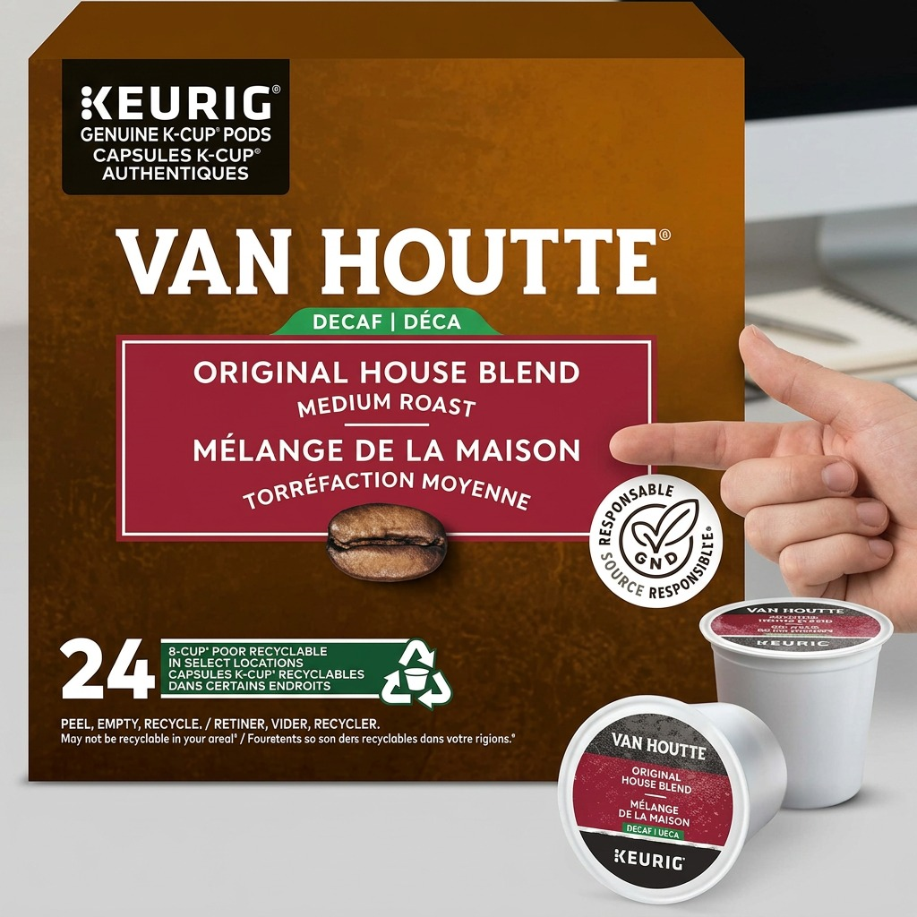 COFFEE-K CUP VAN HOUTTE ORIGINAL HOUSE DECAF 24/BX-34717 24/BX