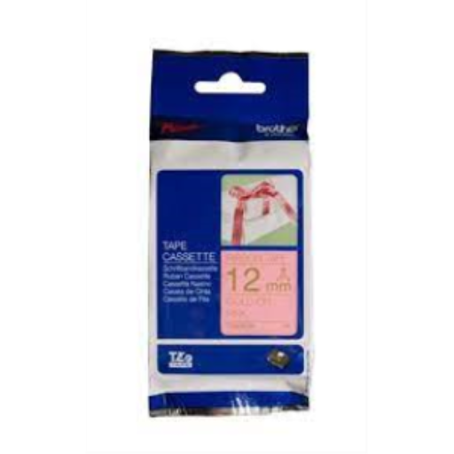 Brother Genuine TZERE34 Decorative Gold on Pink Satin Ribbon for P-touch Label Makers, 12 mm wide x 4 m long