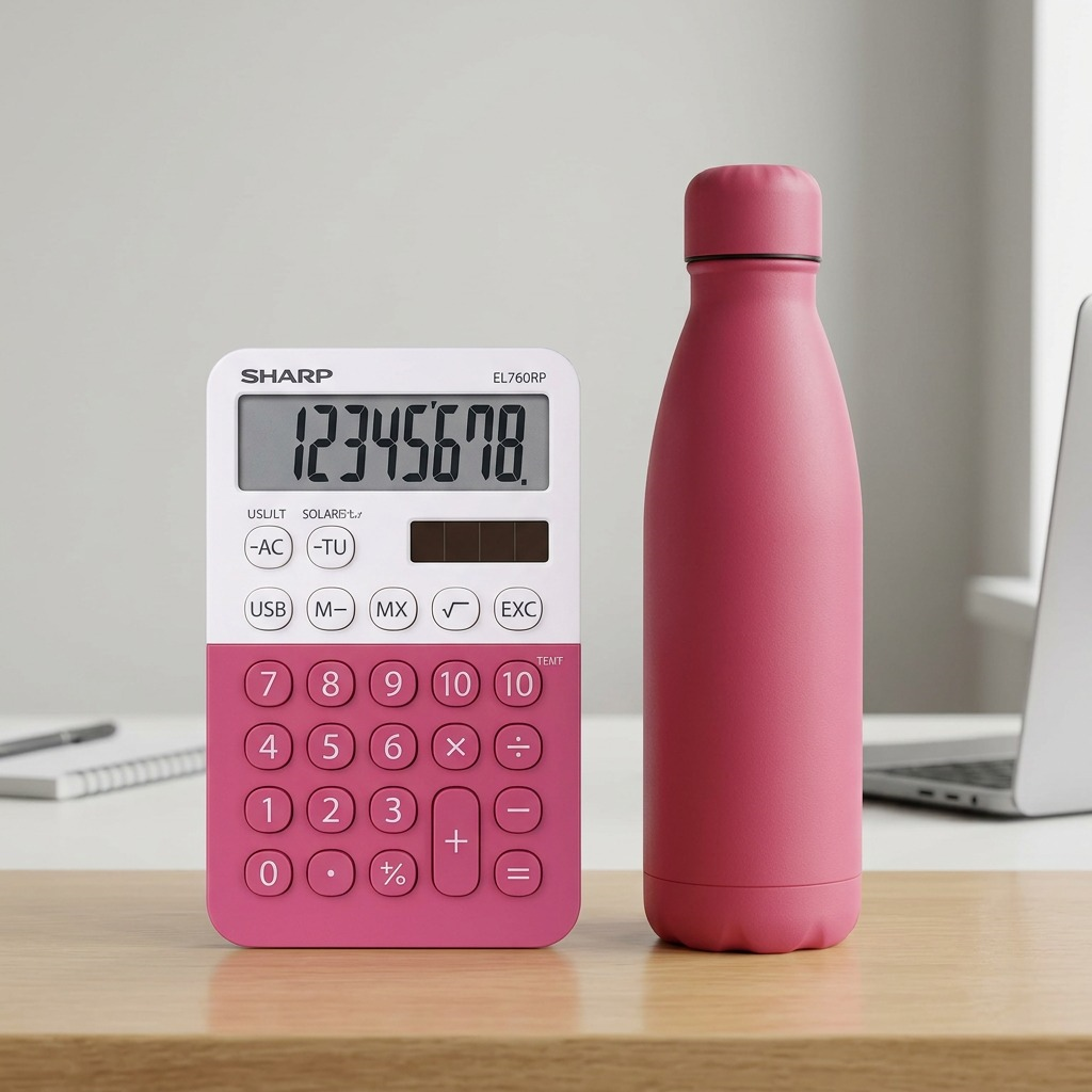 Sharp EL-760RBPK XL 8-Digit Display Calculator - Raspberry