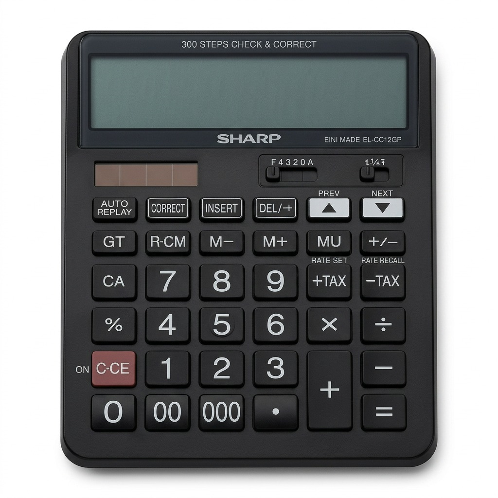 Sharp EL-CC12GP XL 12-Digit Check & Correct Desktop Calculator