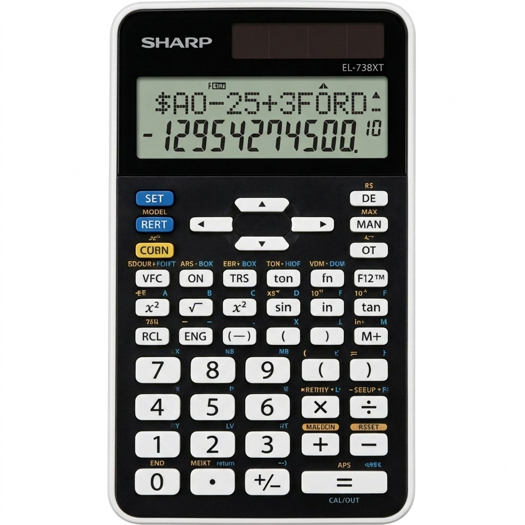 Sharp EL-738XT Financial Calculator - 2-Line 10-Digit Business & Finance Tool