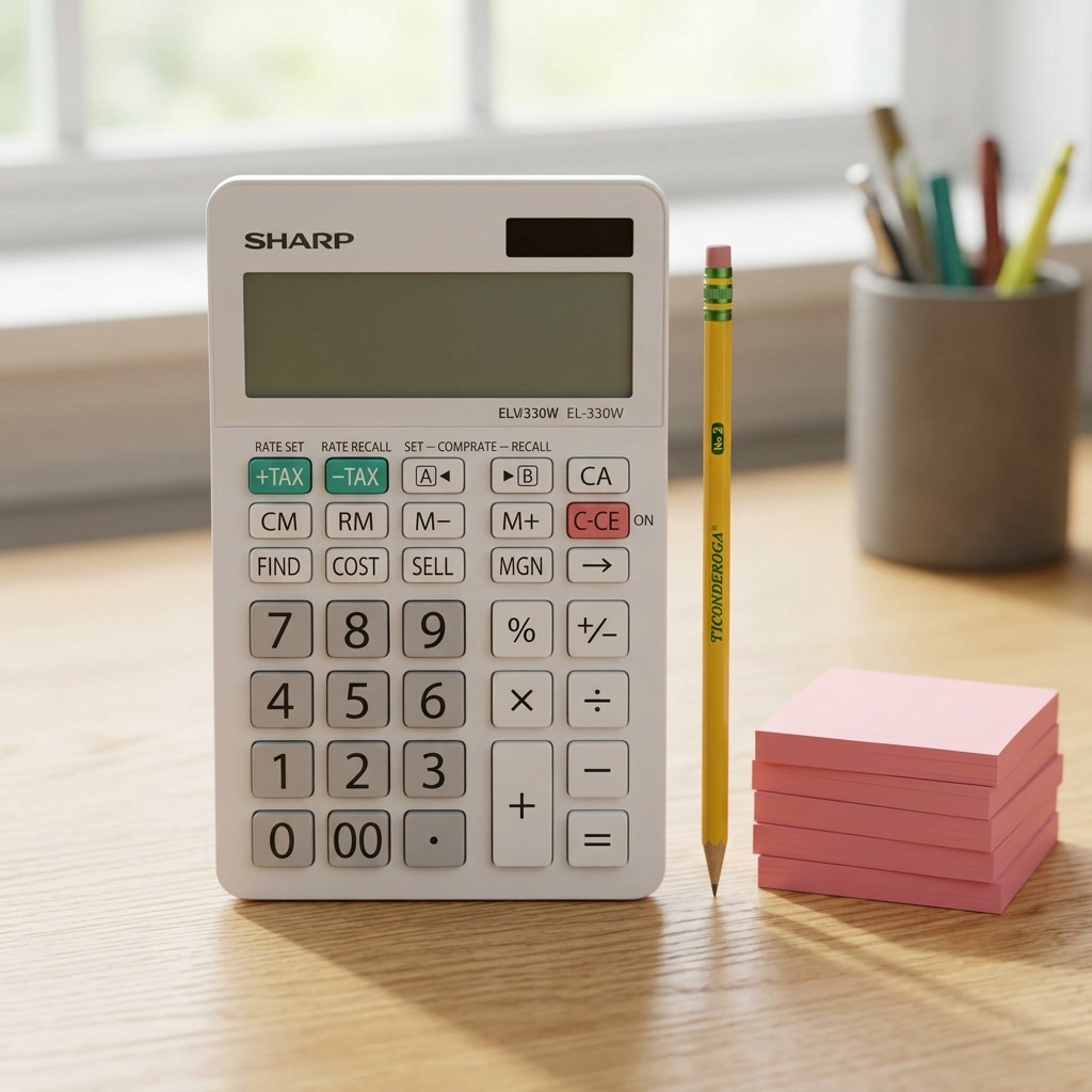 Sharp EL-330W Twin Power XL 10-Digit Desktop Calculator