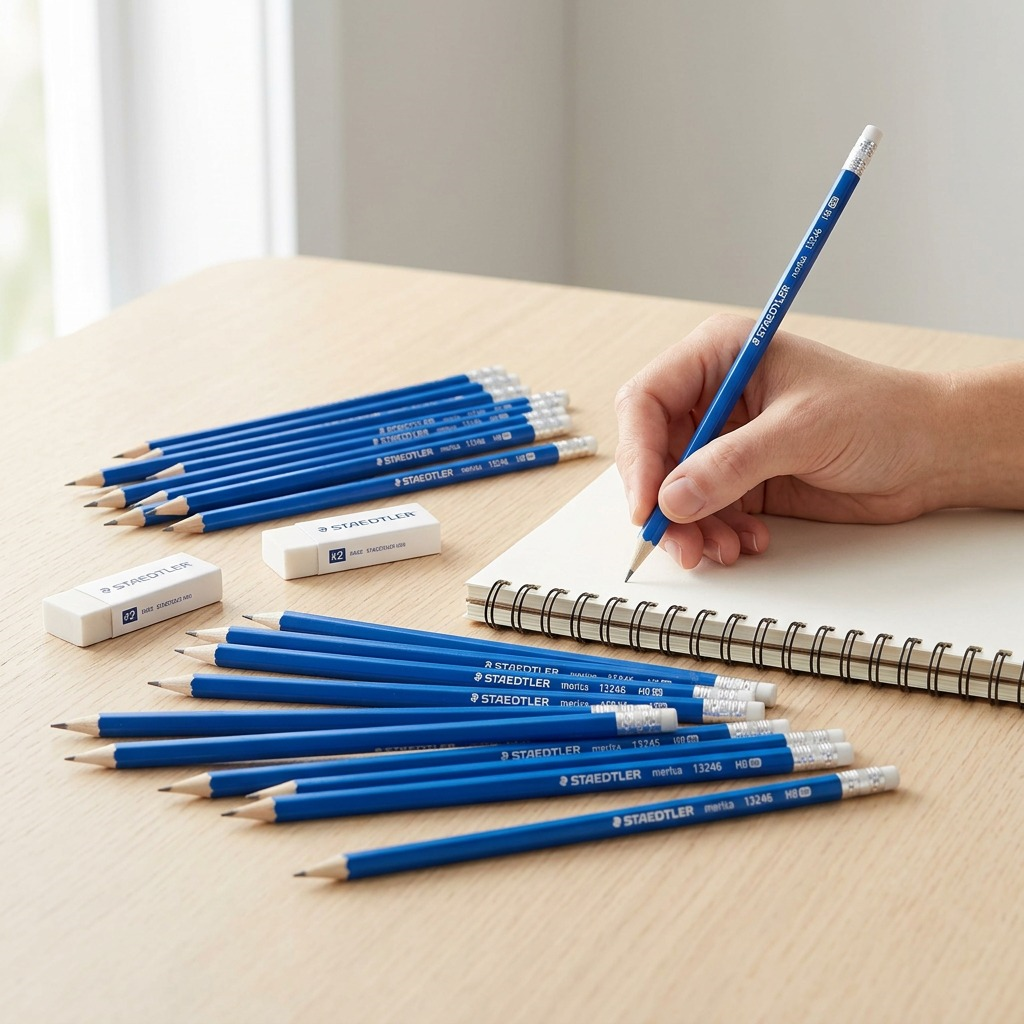 Staedtler Pre-Sharpened Wooden #2 Pencil with Block Erasers - Set of 250 Pencils, 20 Erasers