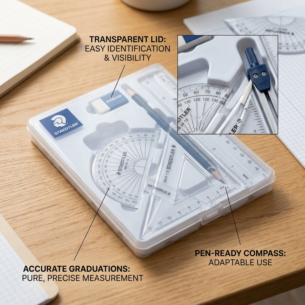 Staedtler Math Set, 9-Pack Plastic Box