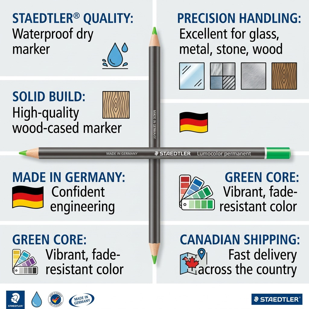 Staedtler Lumocolor Permanent Glasochrom Waterproof Dry Marker - Green