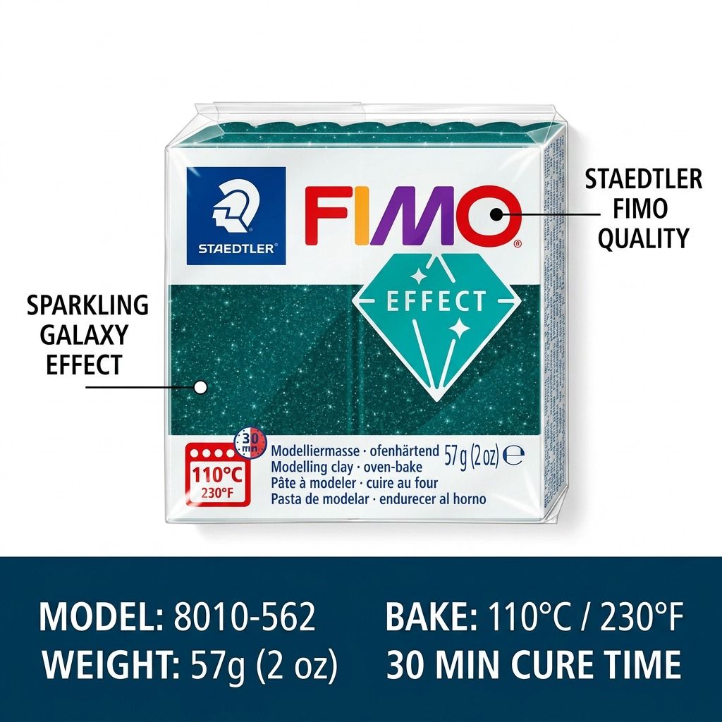 Staedtler Modelling Clay Fimo Effect Galaxy Green 57g (2 oz)