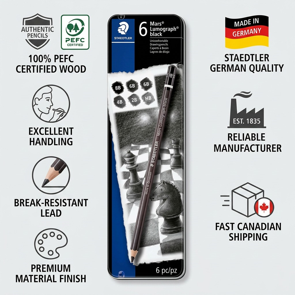 Staedtler Pencil Lumograph Black X6 100% PEFC