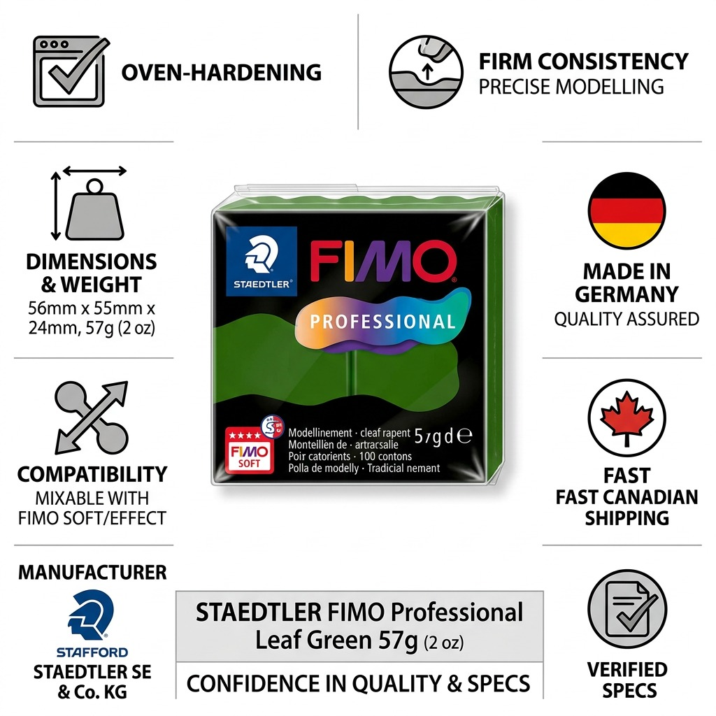 Staedtler Modelling Clay Fimo Professional Leaf Green 57g (2 oz)