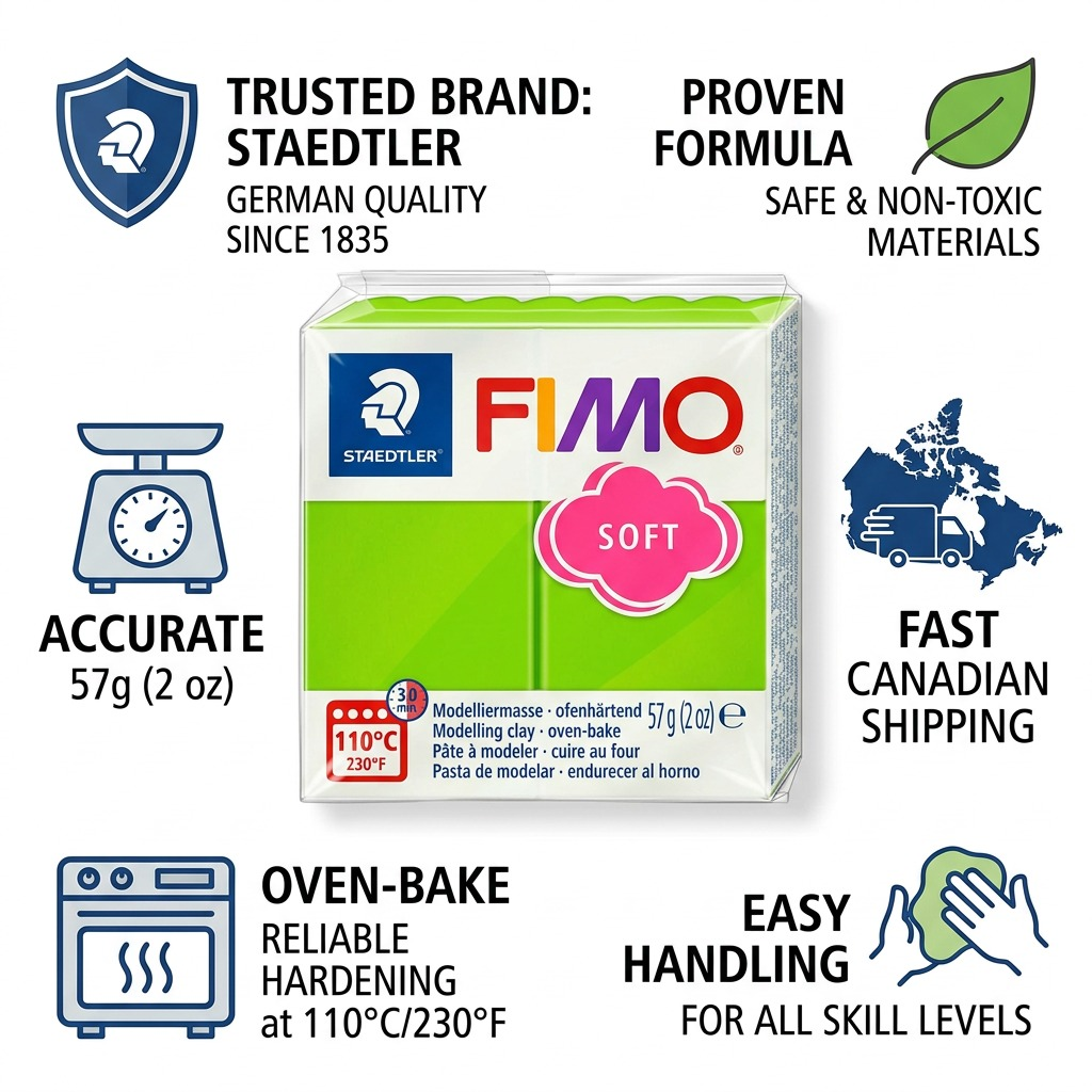 Staedtler Modelling Clay Fimo Soft Apple Green 57g (2 oz)