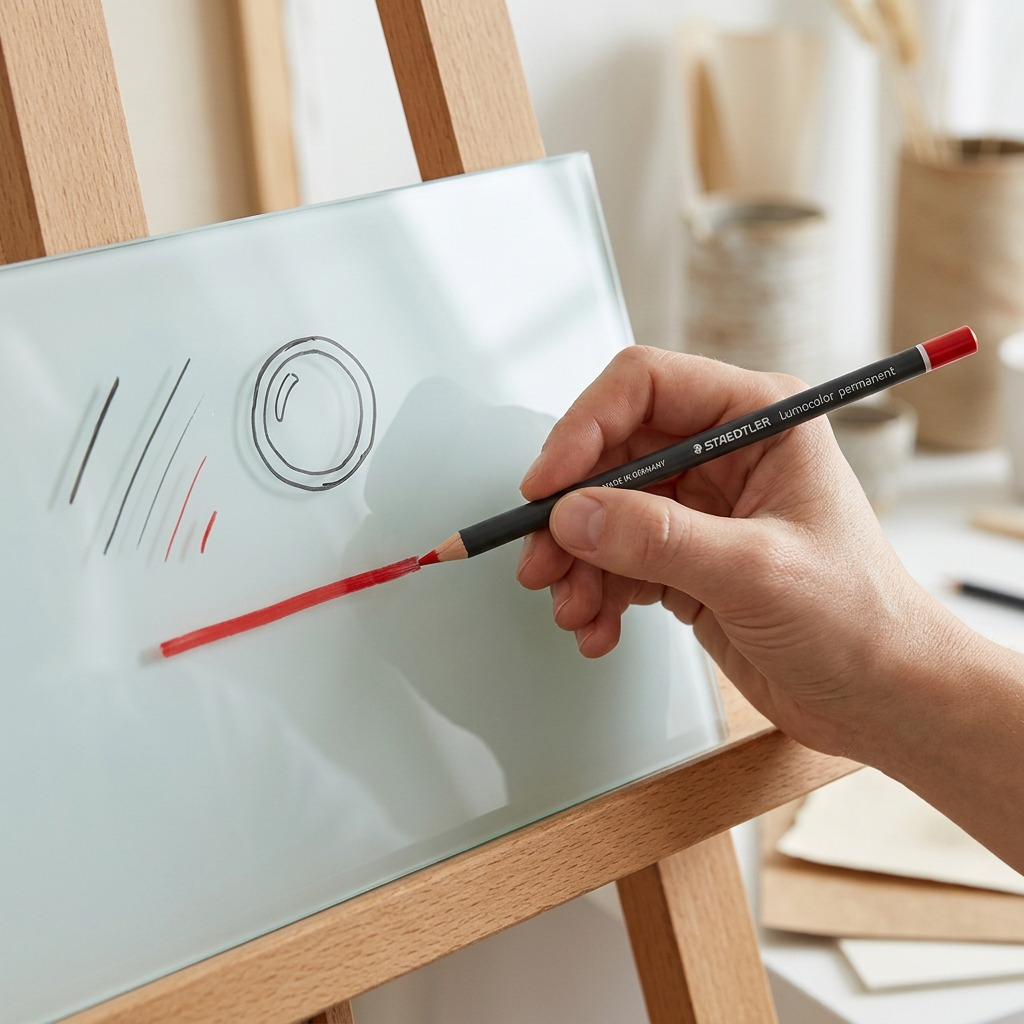 Staedtler Lumocolor Permanent Glasochrom Waterproof Dry Marker - Red