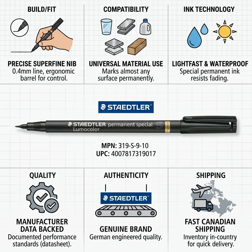 Staedtler Marker Lumocolor Super Permanent Extra Fine Black