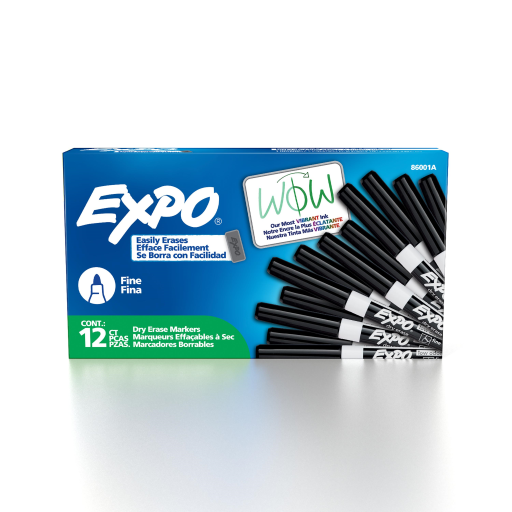 Expo Low Odor Dry Erase Marker - Fine Tip, Black, 1-Pack
