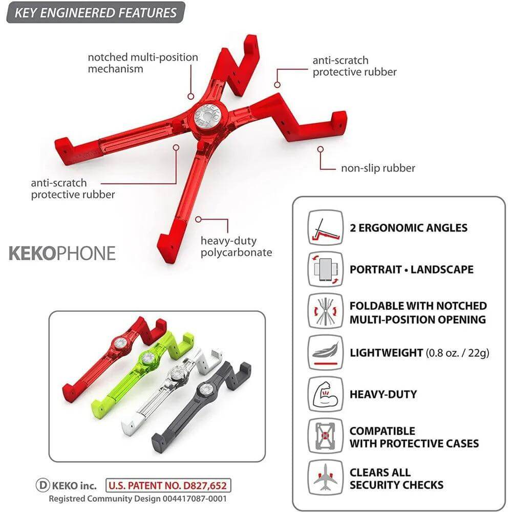 Support Pliable KEKO pour Téléphones Intelligents - Noir